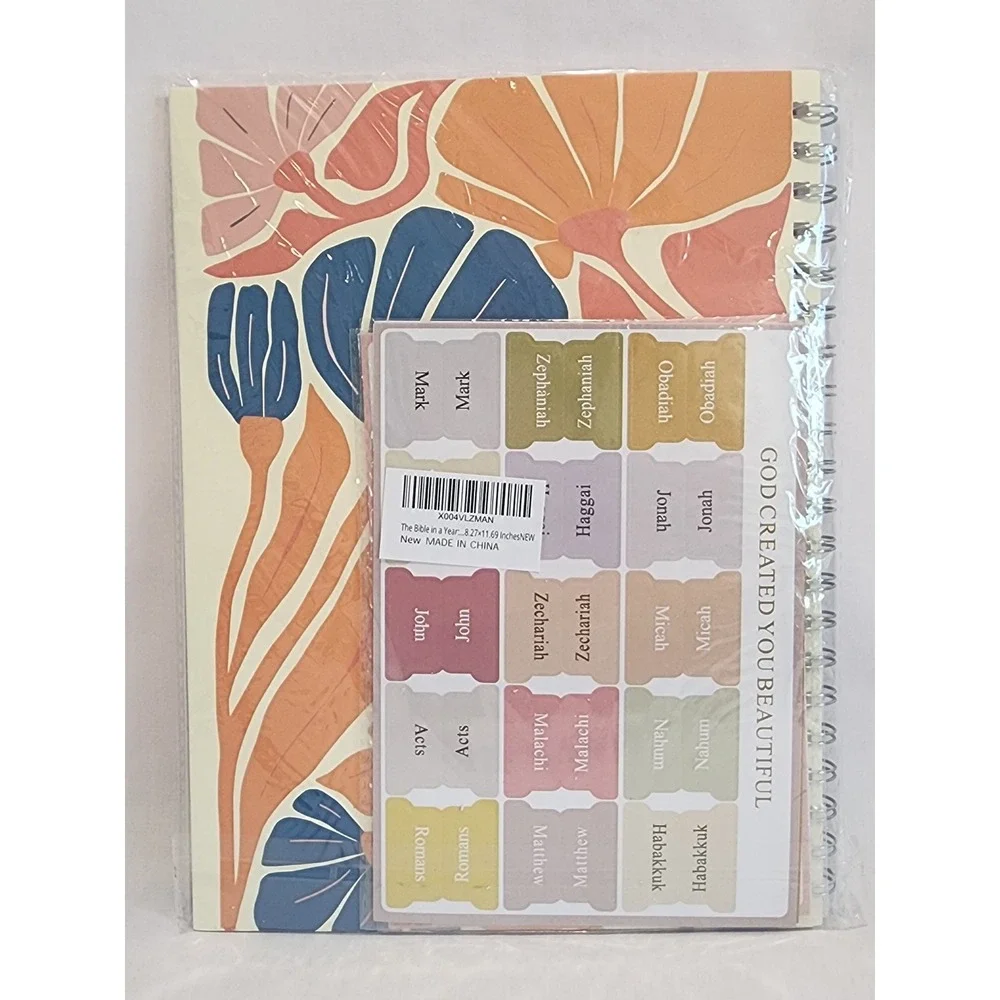 The Bible In One Year 52-Week Devotional Journal Spiral Bound with Tabs NEW